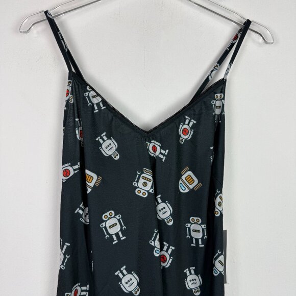 NWT Modcloth Breakfast for Dinner Sleep Bright Nightgown Robots Size Medium M - Picture 3 of 12